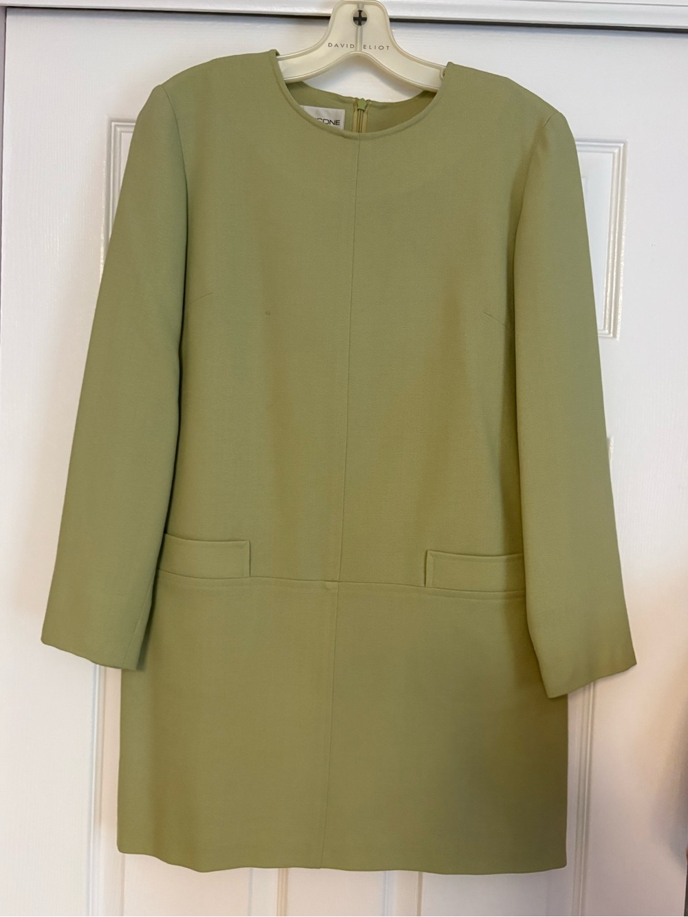 Evan Picone Sage Green Long Sleeve Shift Dress
